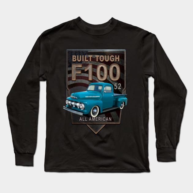 F100 1952 American Pickup Long Sleeve T-Shirt by hardtbonez